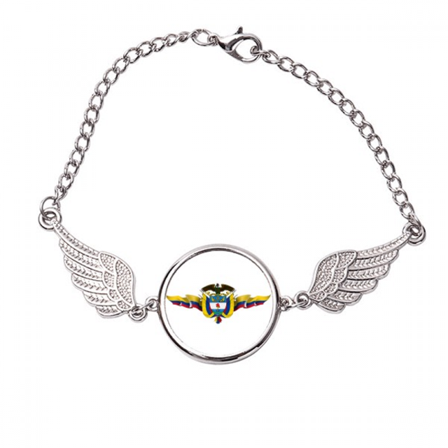 Latina Colombia bandera emblema nacional Pulsera pulsera pulsera alas de ángel pulsera