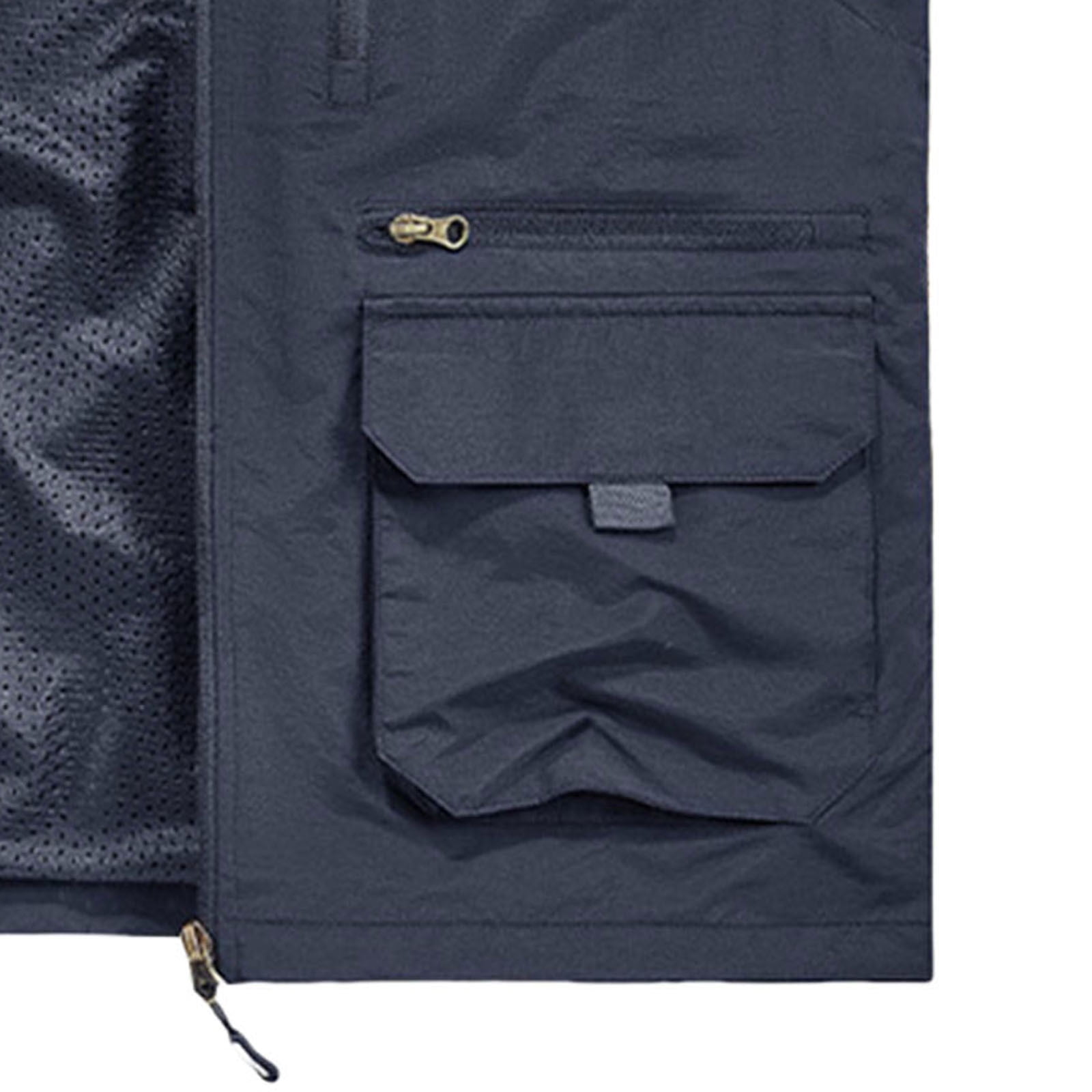 VBTAPA Men's Utility Fishing Vest Lightweight Safari Travel Cargo Vest Outdoor Hiking Work Vests with Multi Pockets Blue M