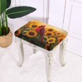 thumbnail image 3 of Xoenoiee Cardinal Sunflower Print Stool Covers Rectangle, Stretch Rectangle Barstool Covers Elastic Vanity Stool Cover Jacquard Chair Seat Slipcover Saddle Seat Cover with Elastic Band, 2 Pack, 3 of 6