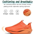 thumbnail image 2 of Men's Lightweight Arch Support Fashion Sneakers Breathable Shock-Absorbing Running Shoes Rebound Casual Walking Shoes Orange 8.5 US, 2 of 7
