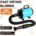 thumbnail image 4 of Hidpriva 2800W Dog Hair Dryer Quick Dry Noise Reduction Pet Hair Dryer Home Use Professional Stepless Adjustable Speed Spring Hose 4 Nozzles Dog Blow Dryer for Grooming with Heater, Blue, 4 of 6