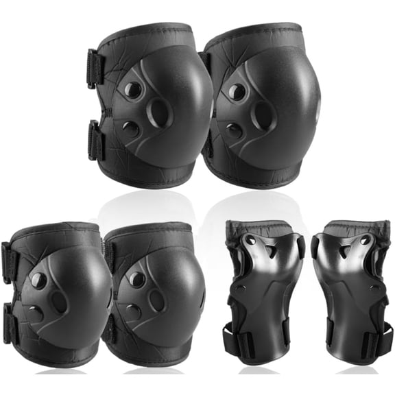 Kids And Youth Knee Elbow Wrist Guards, Adjustable Knee Pads Shock Absorb Protective Gear, for Skateboard Roller Skate Inline Skates Cycling And Scooter