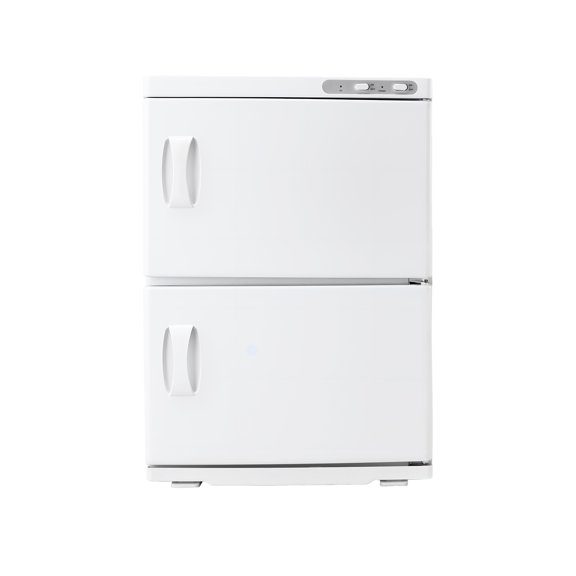 KFFKFF 10 gal 2-Tier Towel Warmer Cabinet with Clip & 4 Stainless Steel Racks, Holds 48 Towels, Even Heating for Spa, Barber, Manicure, Massage, and Salon Use