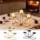 thumbnail image 1 of Candelabros, centro de mesa, decoración de 3 brazos, ideal para bodas, Navidad, fiestas, decoración del hogar y eventos. Diseño plegable, estructura metálica, base de madera, 2 niveles., 1 of 6