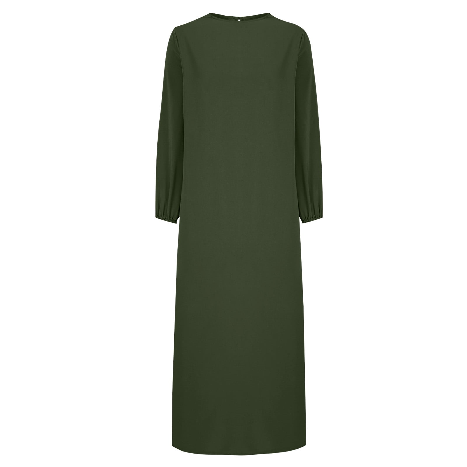 Cavosen Dresses for Women Long Sleeve Maxi Green Trendy Dress Crew Neck  Ankle Length Long Dress Solid Casual Dress Flowy Party Dresses Vacation  Fall Winter Clothes 2XL - Walmart.com
