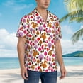 thumbnail image 3 of Sikiie Squirrel In The Forest Print Men's Hawaiian Shirt, Summer Beach Button Pocket Short Sleeve T-Shirt,3X-Large, 3 of 7