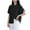 Summer Tops Black, variant on Womens Chiffon Dressy Blouses, Short Sleeve Shirts for Women Summer Casual Solid Color Ruffle Button Down T-Shirts
