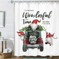thumbnail image 2 of Farmhouse Christmas Trees Truck Gnome Shower Curtain, Cute Elf Tree Black Red Buffalo Plaids Rustic Truck Shower Curtain for Bathroom, It's The Most Wonderful Time of The Year Shower Curtain 70X70IN, 2 of 6