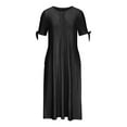 thumbnail image 3 of Moxiu Womens Eyelet Casual Summer Dress Crewneck Boho Embroidery Maxi Dresses Pleated Long Dress Vacation Dresses 2025 Black,XXL, 3 of 4