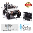 thumbnail image 3 of White 2-Seater 12V Battery Kids Ride On Car Truck Electric Toys 3 Speeds Gifts w/Music,LED,Cover,Remote Control, 3 of 18