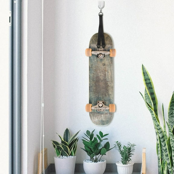 HOOWIFFY Black Skateboard Wall Hanger No-Drill Installation Space-Saving Home Storage Organizer