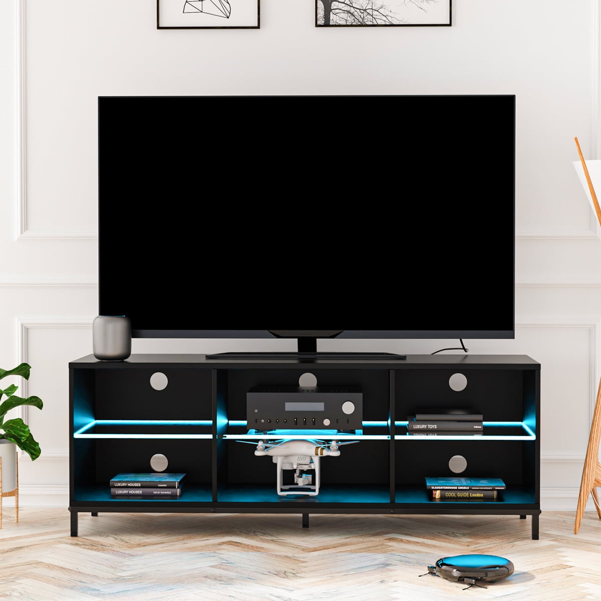 Buy LED TV Stand for 65 TV Modern Entertainment Center with LED Lights