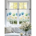 thumbnail image 3 of Blue Yellow Spring Floral Sheer Curtains 54 Inch Length 2 Panels Set, Elegant Summer Botanical Voile Window Treatment Rod Pocket Short Kitchen Curtains Drapes for Bedroom 52"x54"x2, 3 of 7