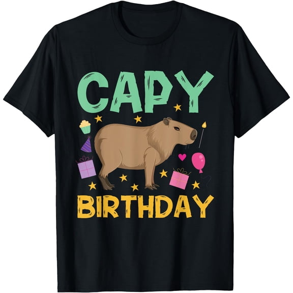 Capy Birthday Capybara Happy Unisex T-Shirt for Men Women Kids Toddler