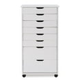 thumbnail image 3 of Riverbay Furniture 8-Drawer Transitional Wood Storage Cart in White Wash, 3 of 20