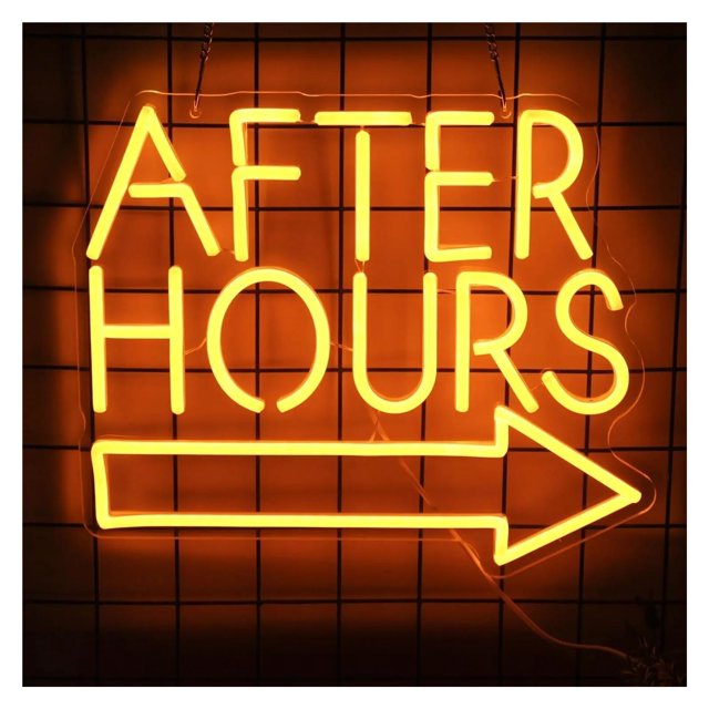 Letrero De Neón After Hours Con Flecha Y Luz LED Regulable. Ideal Para Clubes, Pubs, Bares, Garajes, Fiestas Y Decoración De Paredes 35cmx30cm