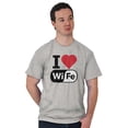 thumbnail image 4 of Love Wife Wi-Fi Funny Husband Married Men's Graphic T Shirt Tees Brisco Brands S, 4 of 5