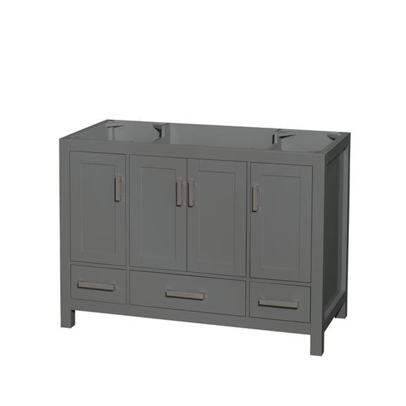 Wyndham Collection Sheffield 48 Inch Single Bathroom Vanity in Dark Gray, No Countertop, No Sink, and No Mirror