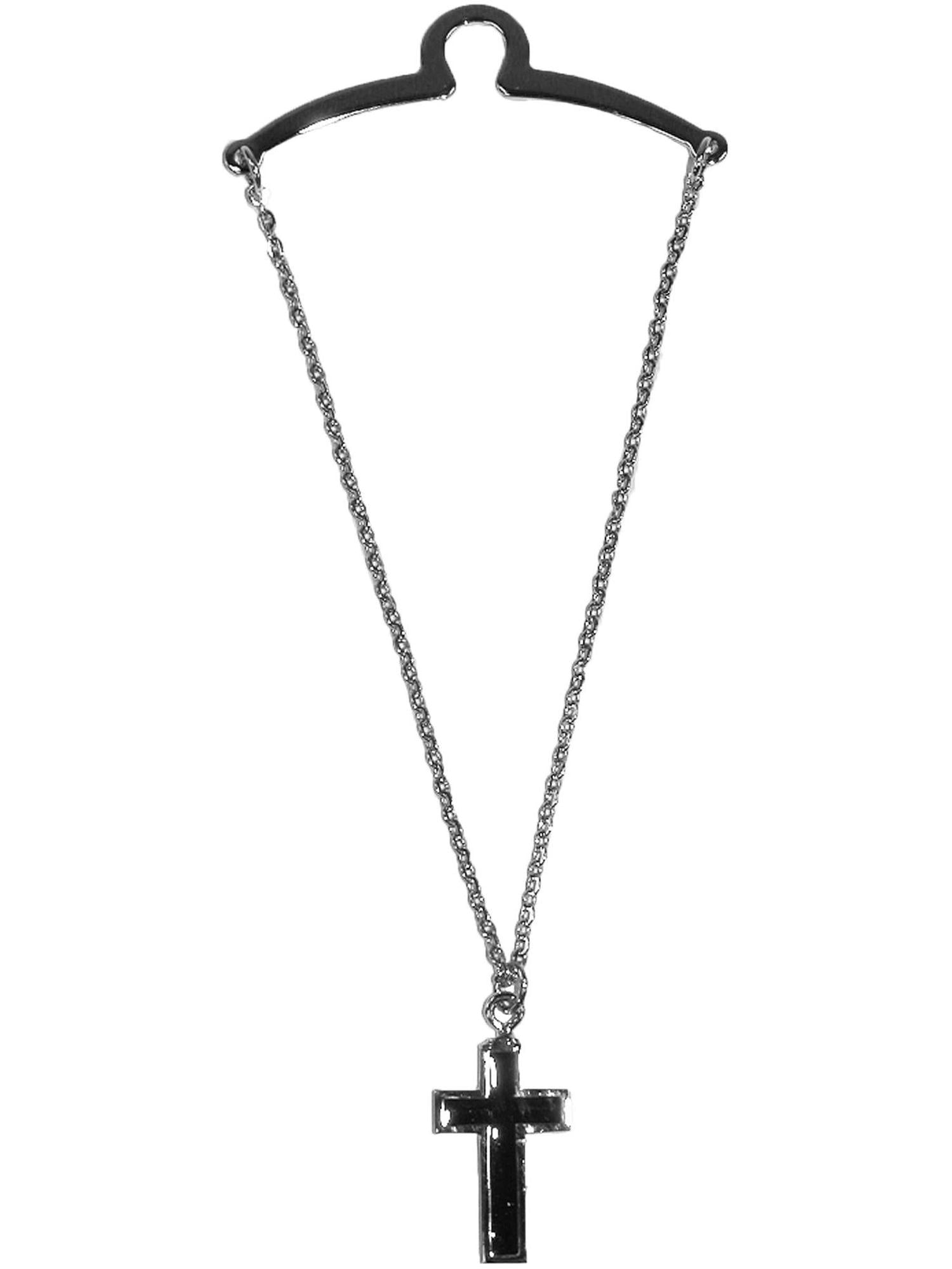 Jewel Tie 925 Sterling Silver & Black Rhodium Design Cross Pendant