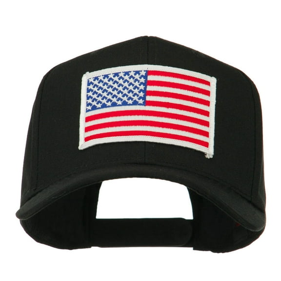 White American Flag Patched Cap - Black OSFM