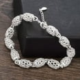 thumbnail image 6 of EOEMY Womens Fashion 925 Silver Rope Chain Bracelet Charm Rhinestone Jewelry Gift Us., 6 of 9