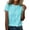 Mint Green, variant on Duoif Women's Striped Round Neck Short Sleeve T Shirt Casual Loose Top Spring Summer 2026, Blue, L