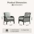 thumbnail image 5 of Toject 2 Pieces Patio Furniture Set, All-Weather Wicker High Back Outdoor Chairs, Rattan Patio Conversation Set with Cushions for Backyard, Porch, Garden (Gray), 5 of 8
