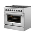 thumbnail image 3 of Forno Marco 36-Inch Dual Fuel Range, Stainless Steel, 6 Burners, 67,000 BTU, True Convection Oven, Energy Efficient, 3 of 5