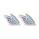 thumbnail image 1 of Fashion DIY Earrings Jewelry Accessories Imitation Metal Cloth Pendants Wing Sky Blue 31x18x0.6mm Hole: 0.8mm, 1 of 2