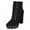 Black Nubuck, variant on Women High Heel Combat Army Style Boots Lace Up Side Zipper Lug Platform Sole Booties Black Patent 8.5