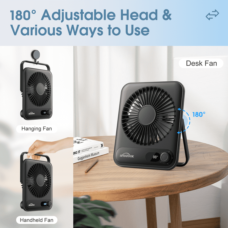 Teblint Rechargeable Personal Fan, 100 Speeds With Display photo 8