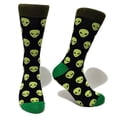 thumbnail image 2 of Alien Face Pattern Socks from the Sock Panda (Adult Large - Men's Shoe Sizes 8-12), 2 of 3