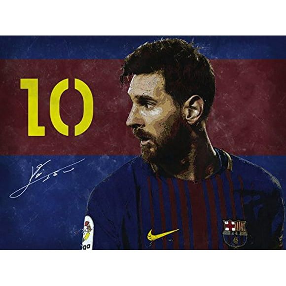 777 Tri-Seven Entertainment Lionel Messi Poster Soccer Football Wall Art Print (24x18), 24"x18"