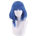 thumbnail image 1 of Peluca genérica para cosplay, azul, con flequillo, 35 cm, resistente al calor, 1 of 3