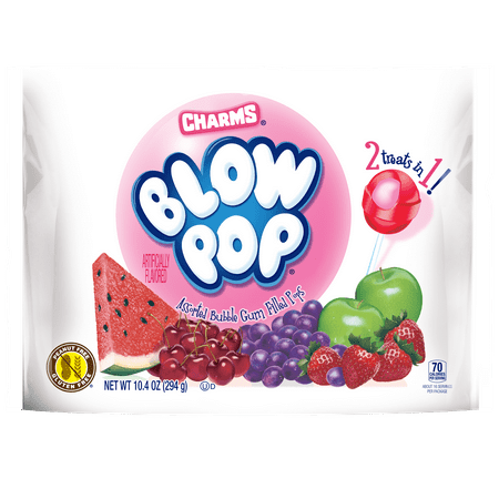 Charms Blow Pop Assorted Flavor Lollipops Candy Standup Bag &ndash; 10.4oz