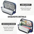 thumbnail image 5 of Standing Pencil Case with Base Large Capacity Stationery Pouch Pen Bag with Zipper for Women Men Blue Kaleidoscopic Pattern, 5 of 7