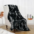 thumbnail image 5 of Halloween Blanket Throw, Funny Dancing Skeleton Soft Flannel Blankets, Spooky Ghost Fleece Blanket, Black Cat Warm Cozy Blanket for Sofa Bed Couch Chair, Halloween Decorations, 50 x 60 Inch, 5 of 6