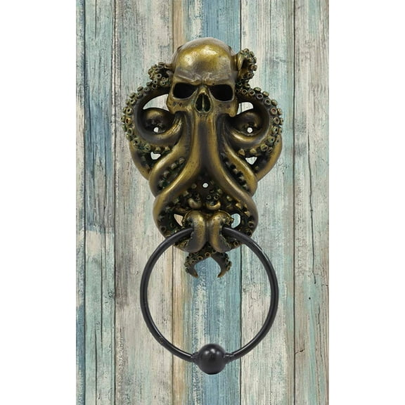 Bermuda Triangle Nautical Octopus Kraken Ghost Of Cthulhu Door Knocker Figurine