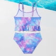 thumbnail image 4 of mgoYE Swimsuit for Girls 10 12 Cute Bikini Swimwear Spaghetti Strap Tie Dye 2 Piece Swimsuits for Girls(Blue,13-14 Years), 4 of 7
