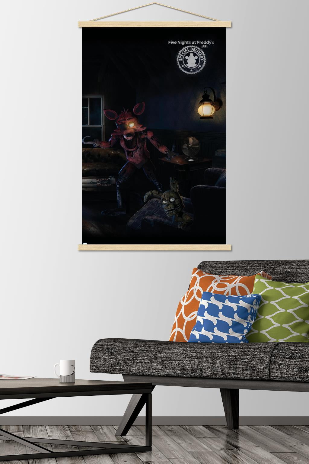 Five Nights at Freddy's: Special Delivery - Triptych 3 Wall Poster with Wooden Magnetic Frame, 22.375" x 34"