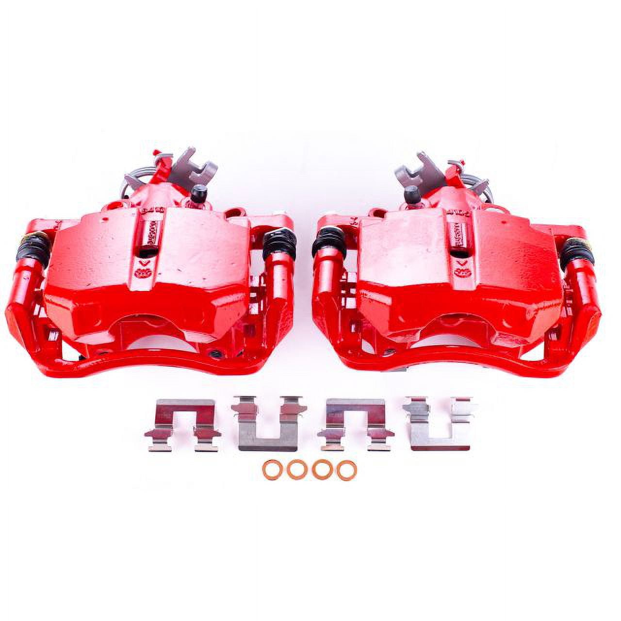 Power Stop Rear Pair of Red Powder Coated Calipers S5014