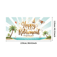 thumbnail image 3 of Tropical Theme Happy Retirement Beach Banner Palm Trees Travel for Retirement Party Celebration Vacation, 3 of 7