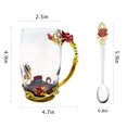 thumbnail image 1 of Regalo único, taza de vidrio hecha a mano con diseño de rosa azul y mariposa, estilo elegante, perfecta para bebidas frías y calientes, regalo de aniversario de bodas, no contiene plomo ni bario, 1 of 8