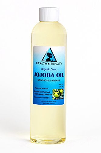 JOJOBA OIL CLEAR ORGANIC CARRIER COLD PRESSED REFINED by H&B OILS CENTER PURE 8 oz