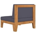thumbnail image 3 of vidaXL Sectional Middle Sofa with Dark Grey Cushions Solid Acacia Wood, 3 of 5