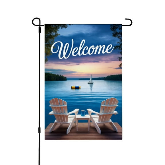 AMHNF Welcome Garden Flag for Spring Summer Home Outdoor Garden Yard Door Decor 12x18 inch