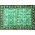 thumbnail image 1 of Ahgly Company Indoor Rectangle Oriental Turquoise Blue Traditional Area Rugs, 4' x 6', 1 of 4