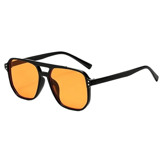 Win s Way Double Bridge Driving Glasses, Retro Square Sunglasses with Jelly Color Lens, UV Protection Anti-Glare Unisex Eyewear for Driving Cycling Outdoor Sports & Daily Wear