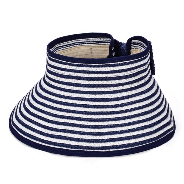 Sombrero De Paja Enrollable De Ala Ancha Para Mujer, Sombrero De Copa Vacío, Sombrero De Paja De Verano Con Lazo, Gorra De Playa Para Acampar Al Aire Libre Y Senderismo Minnieouse AP007139-05