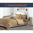 thumbnail image 2 of SGI Oversized Queen Multi Ruffle Comforter Set Microfiber Taupe 3 Piece, 2 of 5